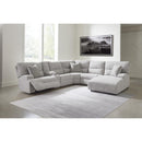  Manufacturer Color_Pewter -- Signature Design by Ashley Acklen Place Power Reclining Fabric 6 pc Sectional IMAGE 2