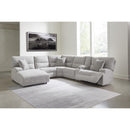 Manufacturer Color_Pewter -- Signature Design by Ashley Acklen Place Power Reclining Fabric 6 pc Sectional IMAGE 2