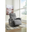  Manufacturer Color_Grey -- Signature Design by Ashley Starganza Power Fabric Recliner IMAGE 9