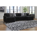  Manufacturer Color_Onyx  -- Signature Design by Ashley Midnight Madness Fabric 3 pc Sectional IMAGE 3