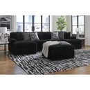  Manufacturer Color_Onyx  -- Signature Design by Ashley Midnight Madness Fabric 3 pc Sectional IMAGE 6