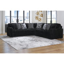 Manufacturer Color_Onyx  -- Signature Design by Ashley Midnight Madness Fabric 3 pc Sectional IMAGE 3