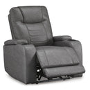  Manufacturer Color_Slate  -- Signature Design by Ashley Schooner Rocks Power Leather Look Recliner IMAGE 2