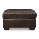  Manufacturer Color_Dark Brown  -- Signature Design by Ashley Santorine Leather Match Ottoman IMAGE 2
