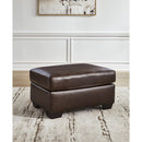  Manufacturer Color_Dark Brown  -- Signature Design by Ashley Santorine Leather Match Ottoman IMAGE 4