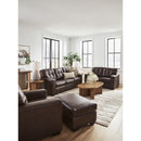  Manufacturer Color_Dark Brown  -- Signature Design by Ashley Santorine Leather Match Ottoman IMAGE 7