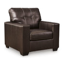  Manufacturer Color_Dark Brown  -- Signature Design by Ashley Santorine Stationary Leather Match Chair IMAGE 1