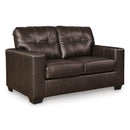  Manufacturer Color_Dark Brown  -- Signature Design by Ashley Santorine Stationary Leather Match Loveseat IMAGE 1