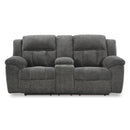  Manufacturer Color_Graphite  -- Signature Design by Ashley Frohn Reclining Fabric Loveseat with Console IMAGE 3