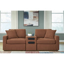  Manufacturer Color_Spice  -- Signature Design by Ashley Modmax Stationary Fabric Loveseat with Console IMAGE 3