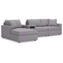  Manufacturer Color_Granite  -- Modmax 92104S38 4 pc Sectional with Chaise and Audio Console IMAGE 1