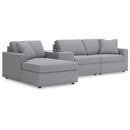  Manufacturer Color_Granite  -- Modmax 92104S41 4 pc Sectional with Chaise and Storage Console IMAGE 1