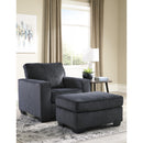  Manufacturer Color_Slate -- Signature Design by Ashley Altari Stationary Fabric Chair with Ottoman IMAGE 1