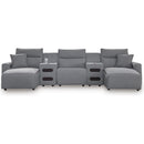  Manufacturer Color_Salt and Pepper  -- Signature Design by Ashley ModMax II Power Reclining Fabric 5 pc Sectional IMAGE 1