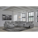 Manufacturer Color_Salt and Pepper  -- Signature Design by Ashley ModMax II Power Reclining Fabric 7 pc Sectional IMAGE 6