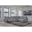  Manufacturer Color_Salt and Pepper  -- Signature Design by Ashley ModMax II Power Reclining Fabric 6 pc Sectional IMAGE 5