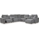  Manufacturer Color_Salt and Pepper  -- Signature Design by Ashley ModMax II Power Reclining Fabric 7 pc Sectional IMAGE 1