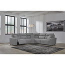  Manufacturer Color_Salt and Pepper  -- Signature Design by Ashley ModMax II Power Reclining Fabric 5 pc Sectional IMAGE 4