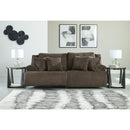  Manufacturer Color_Chocolate  -- Signature Design by Ashley Top Tier Reclining Fabric Loveseat IMAGE 3