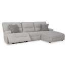  Manufacturer Color_Pewter -- Signature Design by Ashley Acklen Place Power Reclining Fabric 3 pc Sectional IMAGE 2