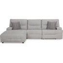  Manufacturer Color_Pewter -- Signature Design by Ashley Acklen Place Power Reclining Fabric 3 pc Sectional IMAGE 3