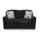  Manufacturer Color_Onyx  -- Signature Design by Ashley Midnight Madness Stationary Fabric Loveseat IMAGE 2