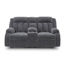  Manufacturer Color_Steel  -- Signature Design by Ashley Observation Power Reclining Fabric Loveseat with Console IMAGE 3