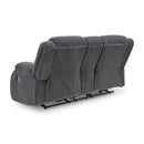  Manufacturer Color_Steel  -- Signature Design by Ashley Observation Power Reclining Fabric Loveseat with Console IMAGE 4