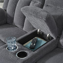  Manufacturer Color_Steel  -- Signature Design by Ashley Observation Power Reclining Fabric Loveseat with Console IMAGE 6