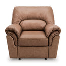  Manufacturer Color_Caramel  -- Signature Design by Ashley WillowBend Rocker Leather Look Recliner IMAGE 2