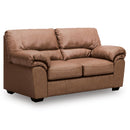  Manufacturer Color_Caramel  -- Signature Design by Ashley WillowBend Stationary Leather Look Loveseat IMAGE 1