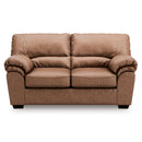  Manufacturer Color_Caramel  -- Signature Design by Ashley WillowBend Stationary Leather Look Loveseat IMAGE 2