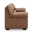  Manufacturer Color_Caramel  -- Signature Design by Ashley WillowBend Stationary Leather Look Loveseat IMAGE 3