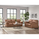  Manufacturer Color_Caramel  -- Signature Design by Ashley WillowBend Stationary Leather Look Loveseat IMAGE 8
