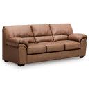  Manufacturer Color_Caramel  -- Signature Design by Ashley WillowBend Stationary Leather Look Sofa IMAGE 1