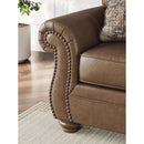  Manufacturer Color_Earth  -- Signature Design by Ashley Chasemore Stationary Leather Look Loveseat IMAGE 7
