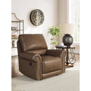  Manufacturer Color_Earth  -- Signature Design by Ashley Chasemore Swivel Glider Leather Look Recliner IMAGE 7