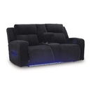 Manufacturer Color_Black  -- Signature Design by Ashley Forest Lake Power Reclining Fabric Loveseat with Console IMAGE 2
