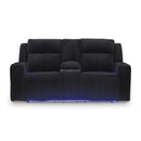  Manufacturer Color_Black  -- Signature Design by Ashley Forest Lake Power Reclining Fabric Loveseat with Console IMAGE 3