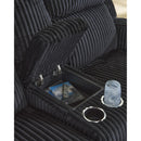  Manufacturer Color_Black  -- Signature Design by Ashley Forest Lake Power Reclining Fabric Loveseat with Console IMAGE 6