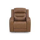  Manufacturer Color_Caramel  -- Signature Design by Ashley Knightington Power Leather Match Recliner IMAGE 3