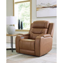  Manufacturer Color_Caramel  -- Signature Design by Ashley Knightington Power Leather Match Recliner IMAGE 5