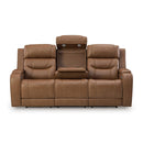  Manufacturer Color_Caramel  -- Signature Design by Ashley Knightington Power Reclining Leather Match Sofa IMAGE 3