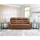  Manufacturer Color_Caramel  -- Signature Design by Ashley Knightington Power Reclining Leather Match Sofa IMAGE 5