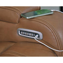  Manufacturer Color_Caramel  -- Signature Design by Ashley Knightington Power Reclining Leather Match Loveseat with Console IMAGE 10