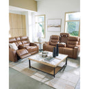  Manufacturer Color_Caramel  -- Signature Design by Ashley Knightington Power Reclining Leather Match Loveseat with Console IMAGE 12