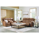  Manufacturer Color_Caramel  -- Signature Design by Ashley Knightington Power Reclining Leather Match Loveseat with Console IMAGE 14