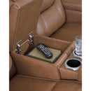  Manufacturer Color_Caramel  -- Signature Design by Ashley Knightington Power Reclining Leather Match Loveseat with Console IMAGE 7