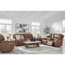  Manufacturer Color_Caramel  -- Signature Design by Ashley DeepWakes Power Leather Match Recliner IMAGE 9