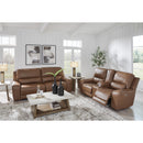  Manufacturer Color_Caramel  -- Signature Design by Ashley DeepWakes Power Reclining Leather Match Loveseat with Console IMAGE 11